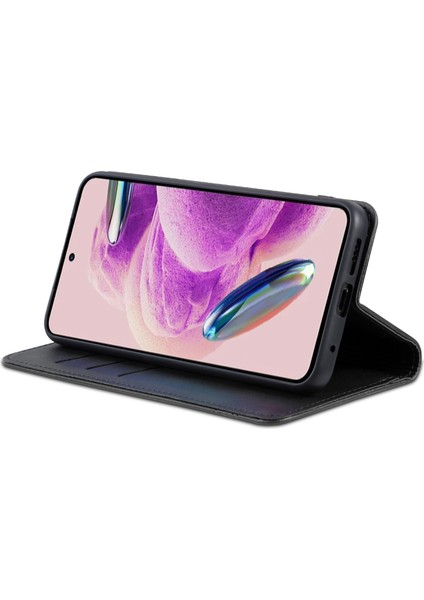 Xiaomi Için Redmi Note 12S 4g Görüntüleme Standı Pu Deri Cüzdan Kılıf Flip Folio Telefon Kapak Black (Yurt Dışından)