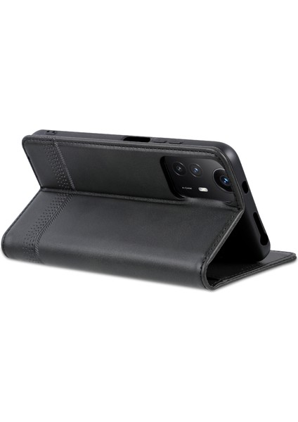 Xiaomi Için Redmi Note 12S 4g Görüntüleme Standı Pu Deri Cüzdan Kılıf Flip Folio Telefon Kapak Black (Yurt Dışından)