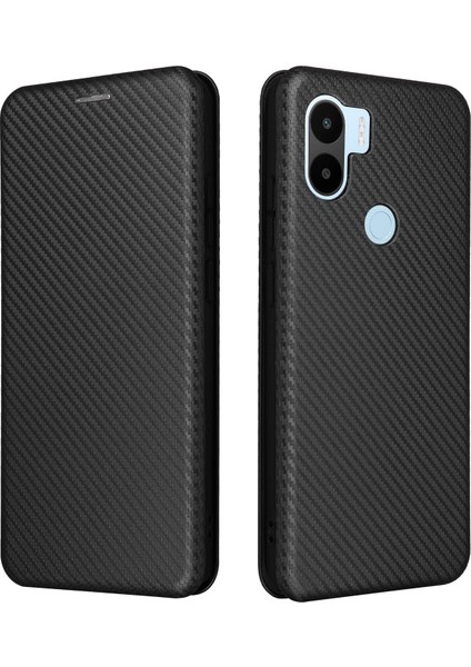 Xiaomi Için Redmi A1+ 4g/a2+ 4g/poco C50 4g Çizgi Anti-Kılavuzu Pu Deri Telefon Kılıf Kart Yuvası Stand Karbon Fiber Doku Manyetik Flip Cover-Black (Yurt Dışından) fiyatları