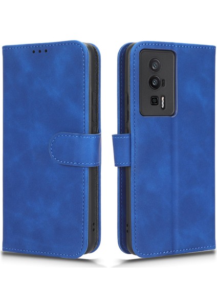 Xiaomi Poco F5 Pro 5g/redmi K60 Pro 5G/K60 5g Cilt Dostu Pu Deri Flip Cep Telefon Kapağı Stand-Mavi (Yurt Dışından) fiyatları