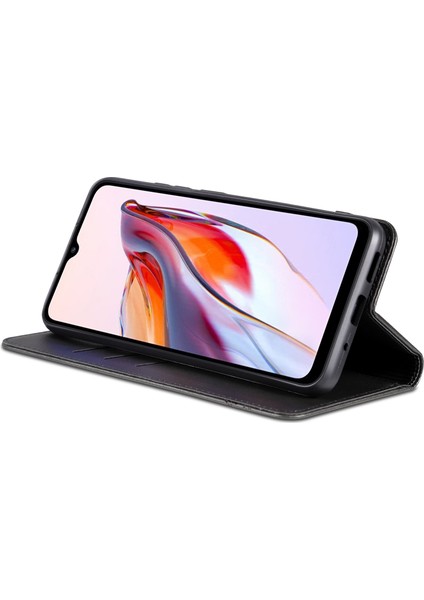 Xiaomi Poco C55 4g/redmi 11A 4g/redmi 12C 4g Deri Telefon Kasası Cüzdan Standı Akıllı Telefon Kapak-Siyah (Yurt Dışından)