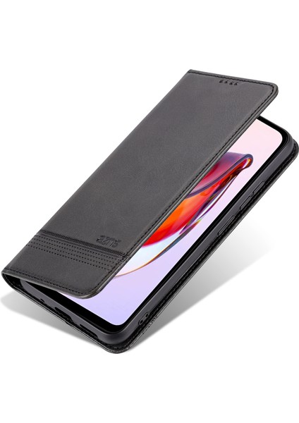 Xiaomi Poco C55 4g/redmi 11A 4g/redmi 12C 4g Deri Telefon Kasası Cüzdan Standı Akıllı Telefon Kapak-Siyah (Yurt Dışından)