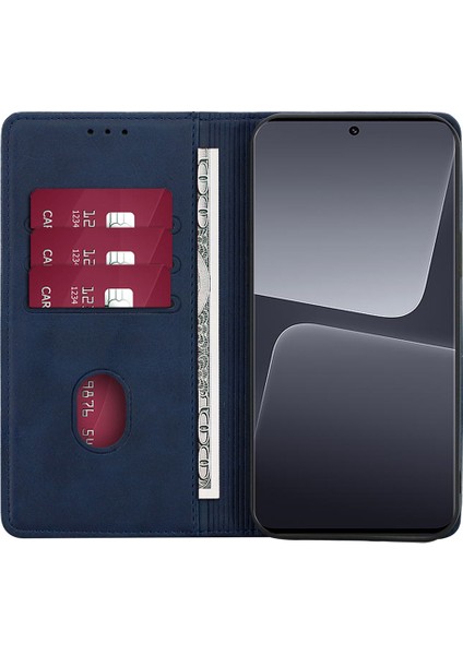 Xiaomi Redmi Için Not 12S 4g Pu Deri Cüzdan Kılıf Buzağı Doku Telefon Stand Kapak Sapfire (Yurt Dışından)