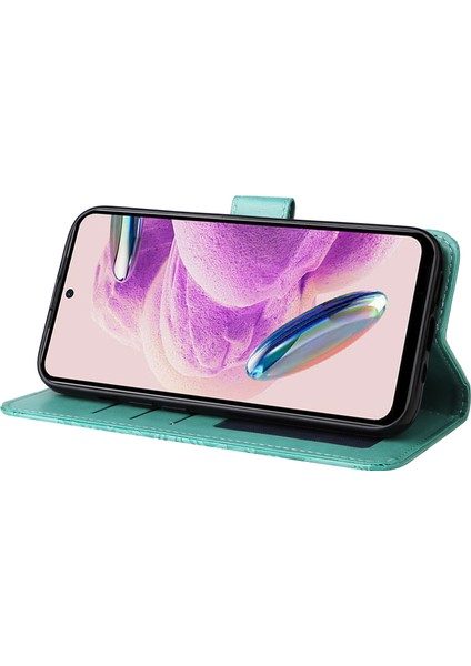 Xiaomi Için Redmi Note 12S 4g Anti-Dut Pu Deri Deri Flip Telefon Kılıfı Baskılı Ayçiçeği Stand Cüzdan Kapak Yeşil (Yurt Dışından)