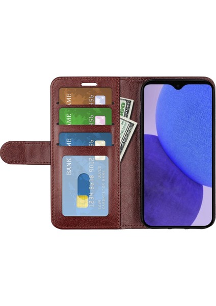Xiaomi Için Redmi A1+ 4g/a2+ 4g/poco C50 4g Pu Deri Deri Stand Folio Flip Telefon Kılıf Çılgın At Dokusu Manyetik Kapak Kapağı-Brown (Yurt Dışından)