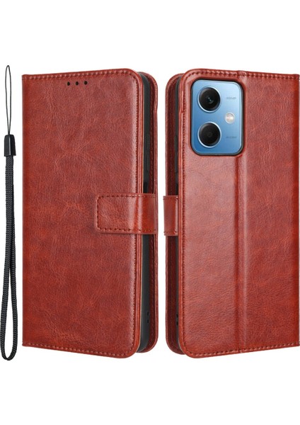 Xiaomi Redmi Için Note 12 5g (Global)/(Hindistan)/(Çin)/poco X5 5g Çılgın At Dokusu Pu Deri Telefon Kılıf Stili Cüzdan Stand Damla Geçirmez Cep Telefonu Kapak Kahverengi (Yurt Dışından) fiyatları