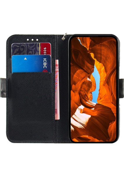 3D Desen Basılı Kılıf Xiaomi Redmi Not 12S 4g Pu Deri Stand Cüzdan Telefon Kapağı Strap-Whating Cat ile (Yurt Dışından)