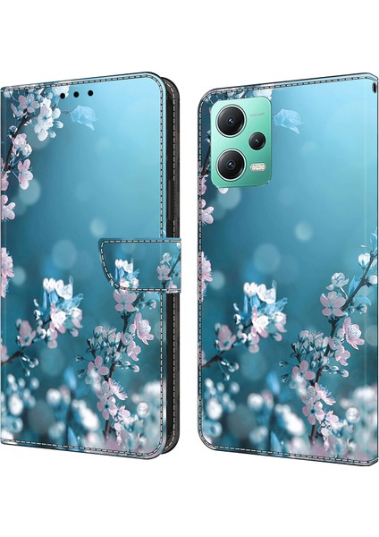 Xiaomi Redmi Için Telefon Kılıfı Not 12 5g (Çin)/(Hindistan)/(Global)/poco X5 5g, Pu Deri 3D Desen Stand Flip Cüzdan Kapak Çiçekleri (Yurt Dışından) fiyatları