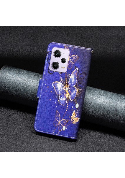 Xiaomi Redmi Için Note 12 Pro 5g/note 12 Pro Hız 5g/poco X5 Pro 5g Desen Baskı Cüzdan Kılıfı Pu Deri Deri Flip Koruyucu Kapak Stand-Melez Kelebekleri (Yurt Dışından)