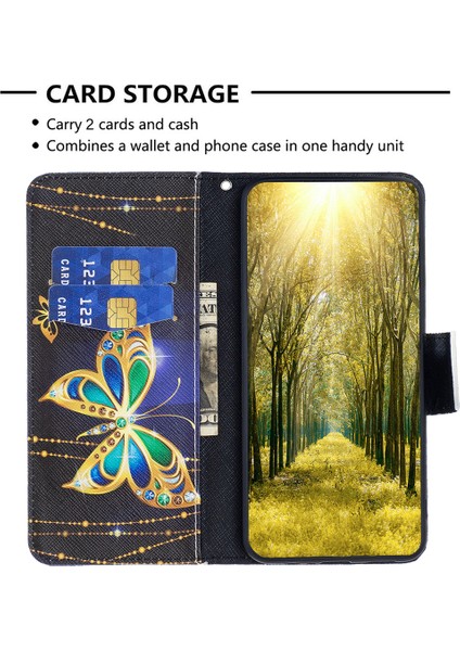 Xiaomi Redmi Için Note 12 Pro 5g/note 12 Pro Hız 5g/poco X5 Pro 5g Desen Baskı Cüzdan Kılıfı Pu Deri Deri Flip Koruyucu Kapak Stand Yahudi Kelebek (Yurt Dışından) modelleri