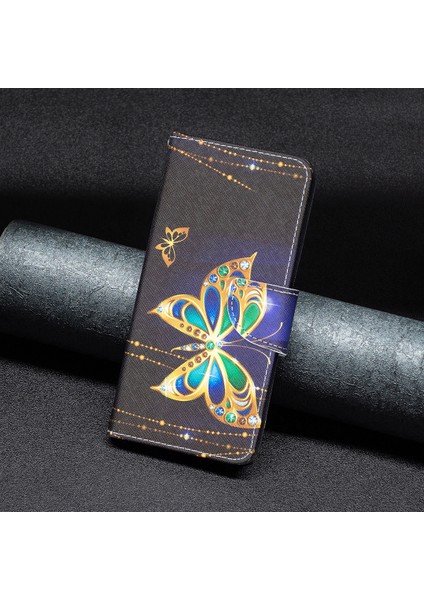 Xiaomi Redmi Için 12C 4g Pu Deri Cüzdan Telefon Kılıf Deseni Baskılı Stand Flip Koruyucu Telefon Kapak-Yahudi Kelebek (Yurt Dışından) fırsatları