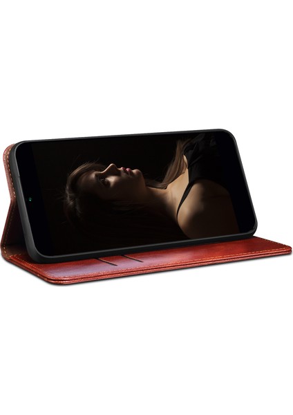 Xiaomi Redmi Için Not 12S 4g Cüzdan Deri Kılıf Mumsu Çılgın At Doku Stand Telefon Kapak Kahverengi (Yurt Dışından)
