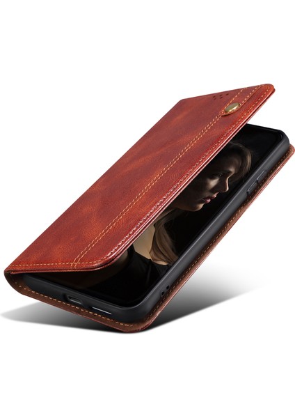 Xiaomi Redmi Için Not 12S 4g Cüzdan Deri Kılıf Mumsu Çılgın At Doku Stand Telefon Kapak Kahverengi (Yurt Dışından)