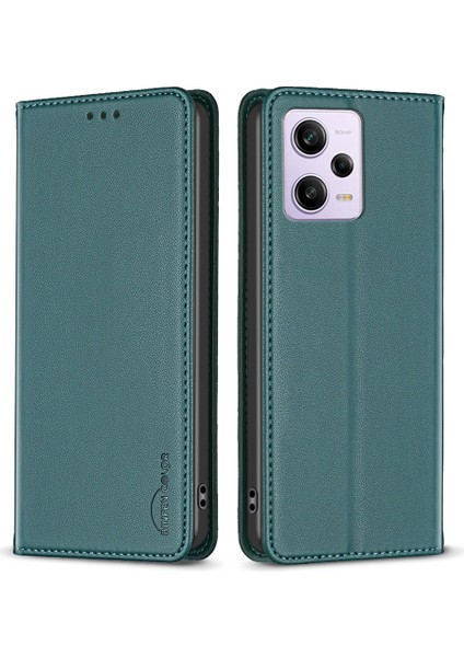 Xiaomi Redmi Için Stand Kılıfı Note 12 Pro 5g/12 Pro Speed ​​5g/poco X5 Pro 5g BF18 Deri Kart Tutucu Telefon Kapak Yeşilleri (Yurt Dışından)