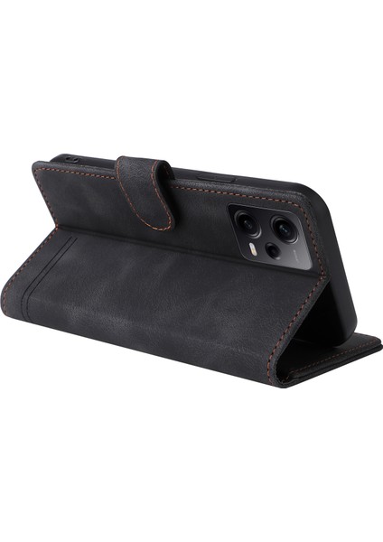 Xiaomi Redmi Için Note 12 Pro 5g/note 12 Pro Speed ​​5g/poco X5 Pro 5g Deri Cüzdan Stand Telefon Kılıfı Cilt Touch Cover-Black (Yurt Dışından)