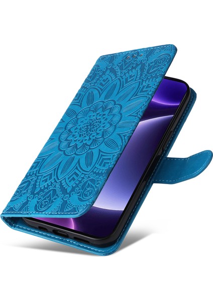Xiaomi Için Redmi Note 12 Turbo/poco F5 5g Telefon Kılıfı Pu Deri Cüzdan Baskılı Ayçiçeği Telefon Stand Kapak Mavisi (Yurt Dışından) indirimleri