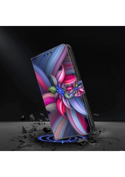 Xiaomi Redmi Için Telefon Kılıfı Not 12 5g (Çin)/(Hindistan)/(Global)/poco X5 5g, Pu Deri 3D Desen Stand Stand Flip Cüzdan Kapak Renkli Çiçekler (Yurt Dışından) fırsatları