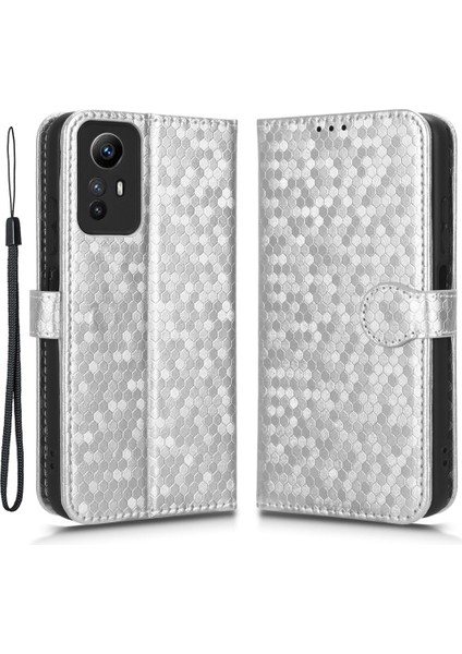 Xiaomi Için Redmi Note 12S 4g Dot Baskı Telefon Savaşı Pu Deri Deri Calet Telefon Vaka-Silver (Yurt Dışından) fiyatları