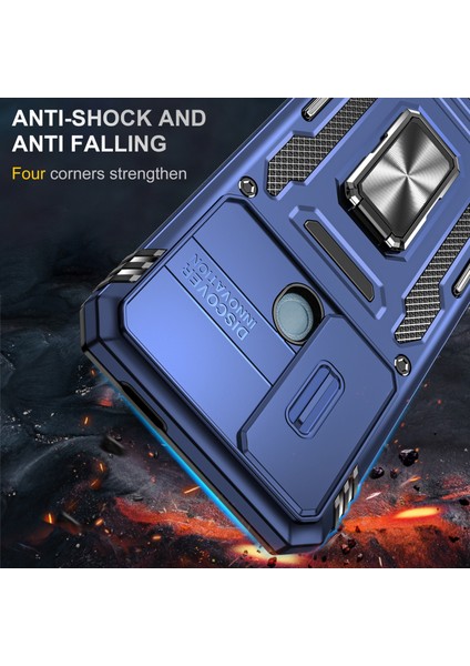 Xiaomi Için Zırh Serisi Poco C50 4g/redmi A1+ 4g/a2+ 4g Slayt Lens Kickstand Kapak Pc+ Tpu Telefon Kılıf Navy Mavi (Yurt Dışından) fiyatları
