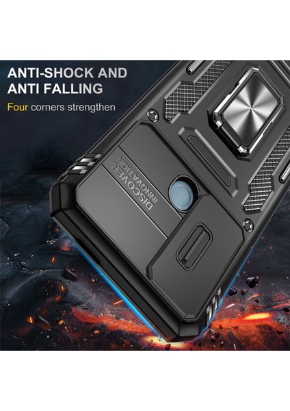 Xiaomi Için Zırh Serisi Poco C50 4g/redmi A1+ 4g/a2+ 4g Slayt Lens Kickstand Kapak Pc+ Tpu Telefon Kılıf Black (Yurt Dışından) fiyatları