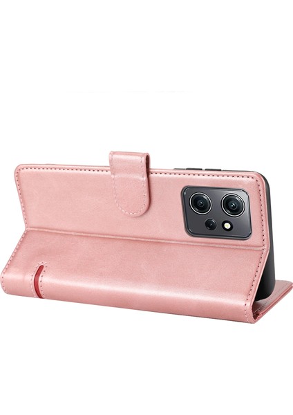 Xiaomi Için Redmi Note 12 4g Cüzdan Telefon Kılıfı Yatay Hat Deri Deri Kapak Stand-Pink ile (Yurt Dışından)