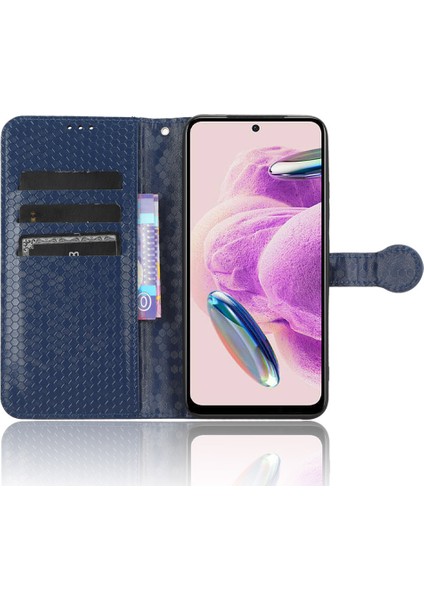 Xiaomi Için Redmi Note 12S 4g Dot Baskı Telefon Savaşı Pu Deri Deri Cellet Telefon Vaka-Dark Mavi (Yurt Dışından)