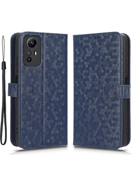 Xiaomi Için Redmi Note 12S 4g Dot Baskı Telefon Savaşı Pu Deri Deri Cellet Telefon Vaka-Dark Mavi (Yurt Dışından) fiyatları