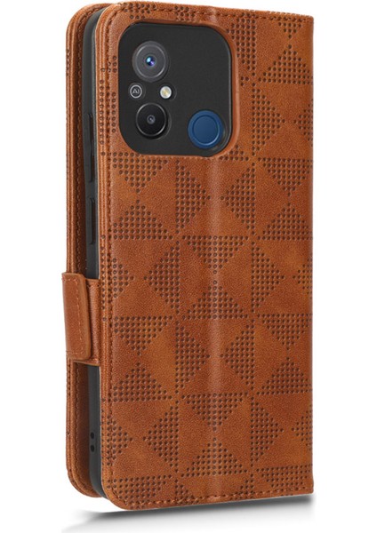 Xiaomi Redmi Için Cep Telefonu Kılıfı 12C 4G/11A 4g, Pu Deri Baskılı Üçgen Desen Stand Koruyucu Telefon Kapağı Cüzdan-Brown (Yurt Dışından) indirimleri