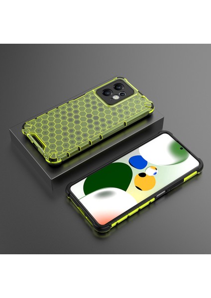 Xiaomi Için Redmi Note 12 4g Petek Doku Telefon Kılıfı Tpu+Pc Anti-Drop Akıllı Telefon Kapak Yeşil (Yurt Dışından)