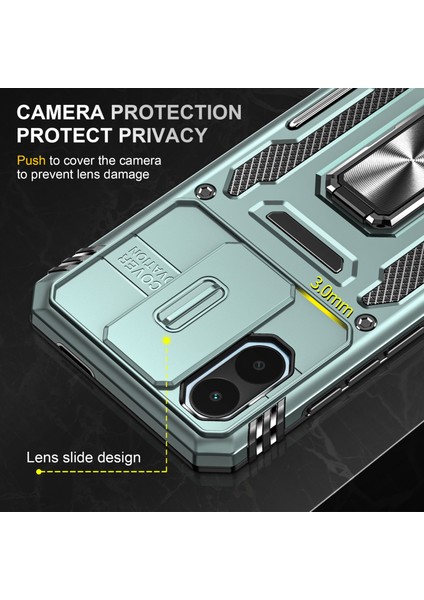 Xiaomi Için Zırh Serisi Poco C50 4g/redmi A1+ 4g/a2+ 4g Slayt Lens Kickstand Kapak Pc+ Tpu Telefon Vaka Yeşili (Yurt Dışından) indirimleri