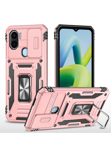 Xiaomi Için Zırh Serisi Poco C50 4g/redmı A1+ 4g/a2+ 4g Slayt Lens Kickstand Kapak Pc+ Tpu Telefon Kılıfı Gold (Yurt Dışından)