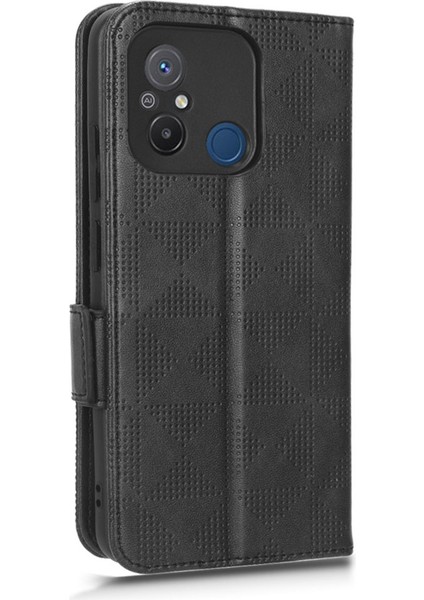Xiaomi Redmi Için Cep Telefonu Kılıfı 12C 4G/11A 4g, Pu Deri Basılı Üçgen Desen Stand Koruyucu Telefon Kapağı Cüzdan-Black (Yurt Dışından) indirimleri