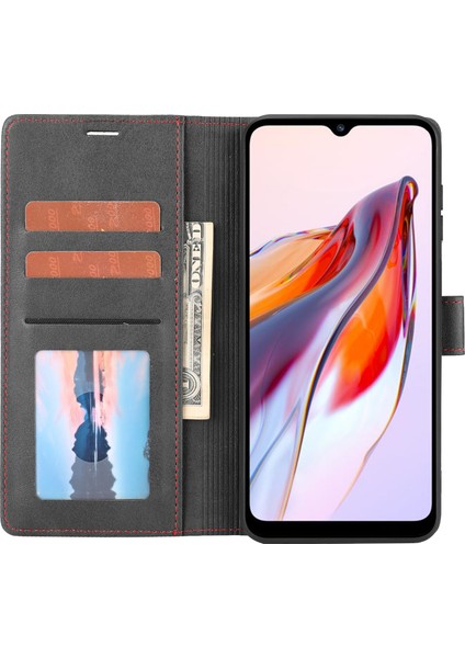 Xiaomi Redmi Için 12C 4G/11A 4g/poco C55 4g Stand Cüzdan Kapağı Yatay Hat Deri Kılıf Black (Yurt Dışından) modelleri