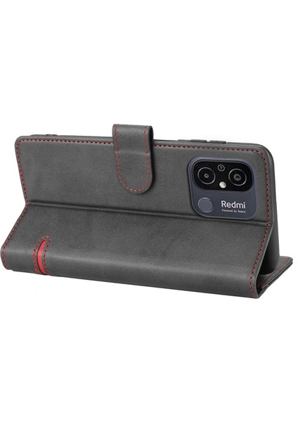 Xiaomi Redmi Için 12C 4G/11A 4g/poco C55 4g Stand Cüzdan Kapağı Yatay Hat Deri Kılıf Black (Yurt Dışından) indirimleri