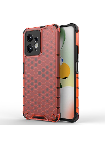 Xiaomi Için Redmi Note 12 4g Petek Doku Telefon Kılıfı Tpu+Pc Anti-Drop Akıllı Telefon Kapak-Kırmızı (Yurt Dışından)