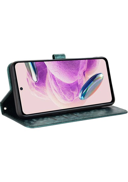 Xiaomi Için Redmi Note 12S 4g Dot Baskı Telefon Savaşı Pu Deri Deri Callet Telefon Vaka-Yeşil (Yurt Dışından) modelleri