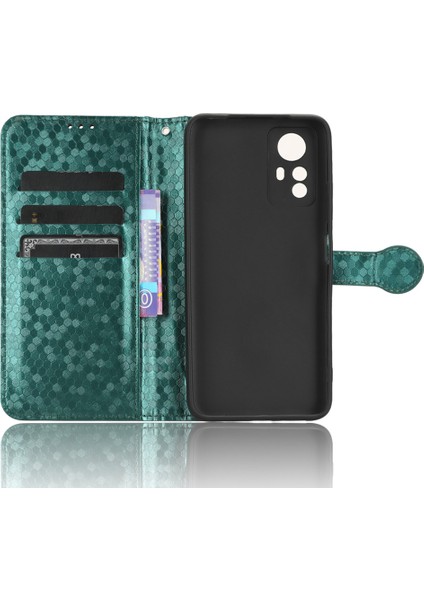 Xiaomi Için Redmi Note 12S 4g Dot Baskı Telefon Savaşı Pu Deri Deri Callet Telefon Vaka-Yeşil (Yurt Dışından) indirimleri