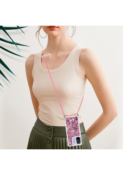Xiaomi Redmi Için 12C 4G/11A 4g Tpu Kasa Glitter Sıvı Telefon Kapağı Lanyard-Rose Altın/kalpler (Yurt Dışından) indirimleri