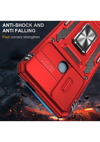Xiaomi Için Zırh Serisi Poco C50 4g/redmi A1+ 4g/a2+ 4g Slayt Lens Kickstand Kapak Pc+ Tpu Telefon Kılıf Kırmızısı (Yurt Dışından) fiyatları