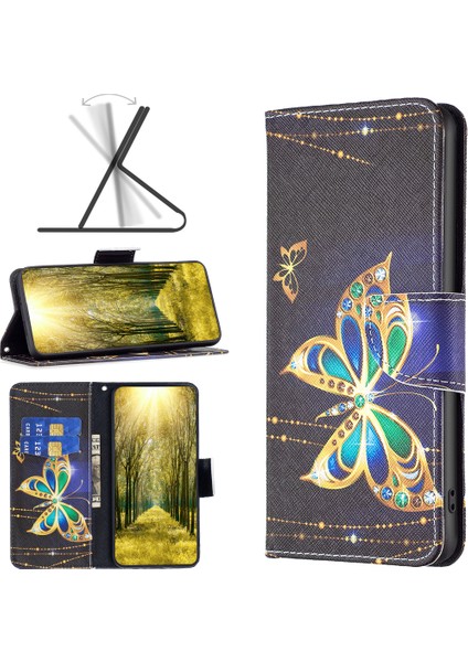 Xiaomi Için Poco F5 5g/redmi Not 12 Turbo Desen Baskı Deri Telefon Kılıfı Cüzdan Stand Kapağı-Yahudi Kelebek (Yurt Dışından) indirimleri