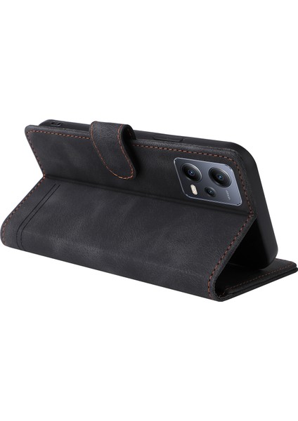 Xiaomi Redmi Için Note 12 5g (Global)/(Hindistan)/(Çin)/poco X5 5g Deri Deri Touch Telefon Kılıf Anti-Damla Stand Cüzdan Black (Yurt Dışından) fırsatları