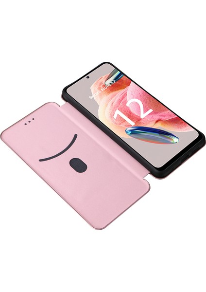 Xiaomi Için Redmi Note 12 4g Pu Deri Stand Kapağı Karbon Fiber Doku Kart Tutucu Golü ile Telefon Kılıfı (Yurt Dışından)