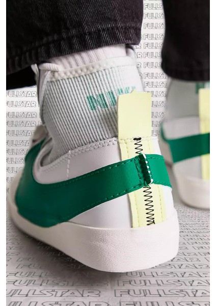 Blazer Mid 77 Jumbo Leather Hakiki Deri Günlük Bilekli Spor Ayakkabı Beyaz Yeşil modelleri
