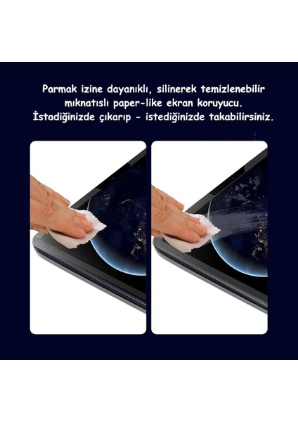 Ipad Pro 4. Nesil 2022 M2 11" Inç Uyumlu Magnetic (Mıknatıslı) Paperlike Kağıt Hissiyatlı