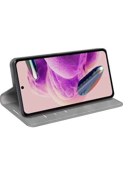 Xiaomi Redmi Için Stand Kapak Not 12S 4g, Cilt Touch Flip Case Pu Deri Cüzdan Akıllı Telefon Kabuk-Grey (Yurt Dışından)
