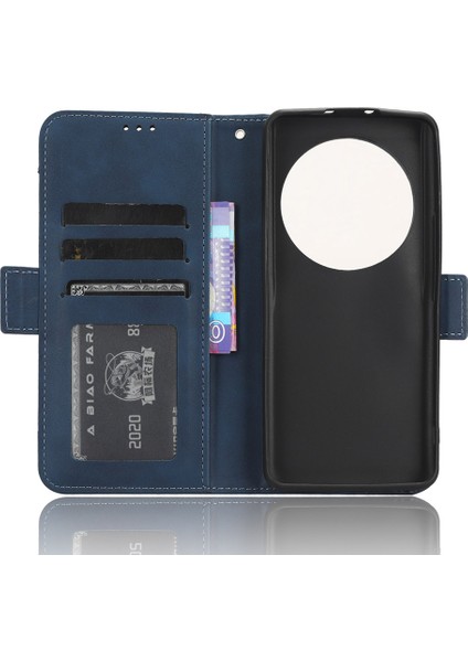 Xiaomi Için 13 Ultra Telefon Cüzdan Kılıfı Pu Pu Çok Kart Yuvaları Stand Telefon Kapak Mavisi (Yurt Dışından)