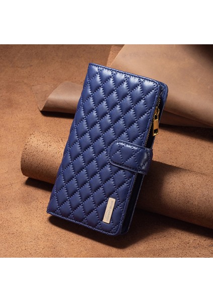 Xiaomi Için Redmi Not 12S 4g Fermuarlı Cep Deri Cüzdan Telefonu Çevirme Çantası Standı Kapak Mavisi (Yurt Dışından)