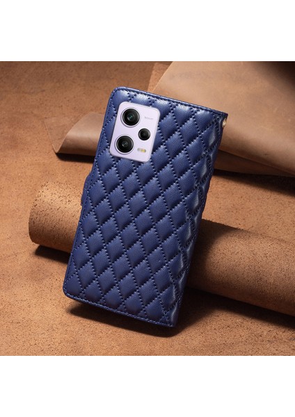 Xiaomi Redmi Için Note 12 Pro 5g/note 12 Pro Speed ​​5g/poco X5 Pro 5g Pu Deri Kılıf Stand Fermuarı Cep Telefon Kapağı Strap-Blue (Yurt Dışından) indirimleri