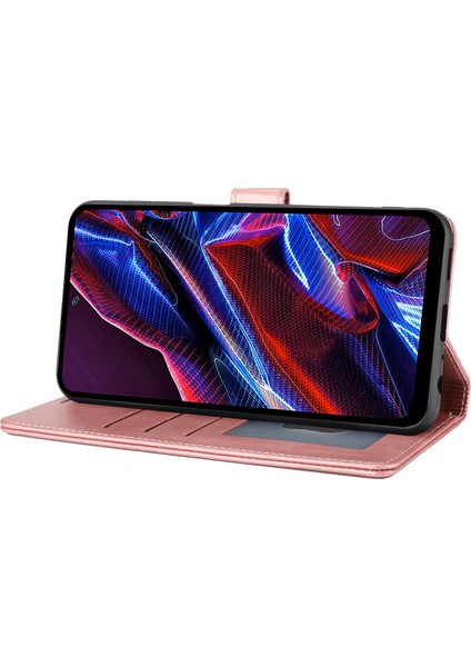 Xiaomi Için Redmi Note 12 5g (Global)/(Hindistan)/(Çin)/poco X5 5g Yatay Hat Deri Kılıf Stand Cüzdan Kapak Pembe (Yurt Dışından) fırsatları