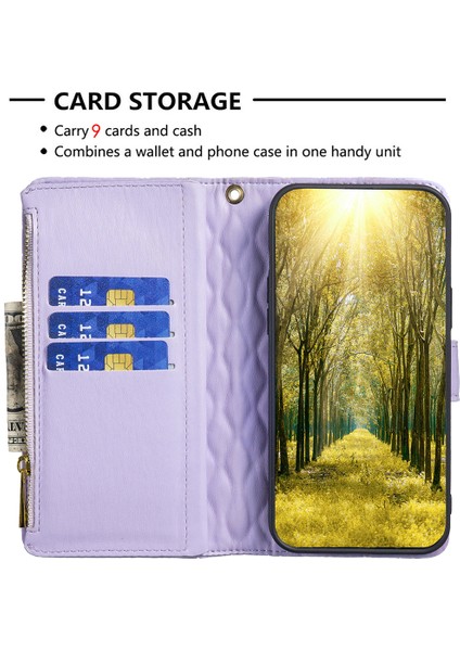 Xiaomi Redmi Için Note 12 Pro 5g/note 12 Pro Speed ​​5g/poco X5 Pro 5g Pu Deri Kılıf Stand Shıpper Cep Telefon Kapak Strap-Purple (Yurt Dışından) modelleri